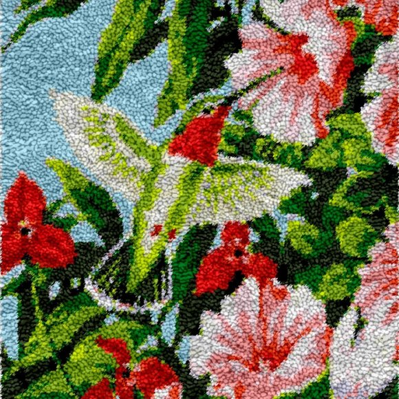 Hummingbird | Rug Making Latch Hooking Kit (52x38cm print canvas) - Picture 1 of 7
